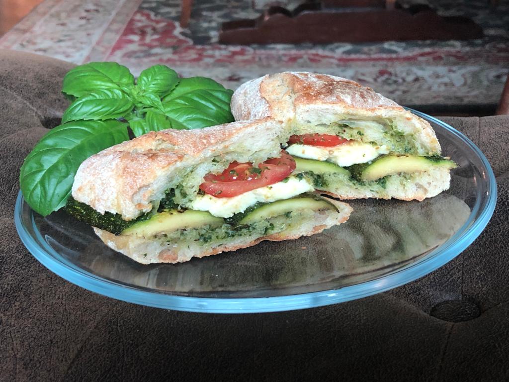 Zucchini Caprese Sandwiches with Pesto
