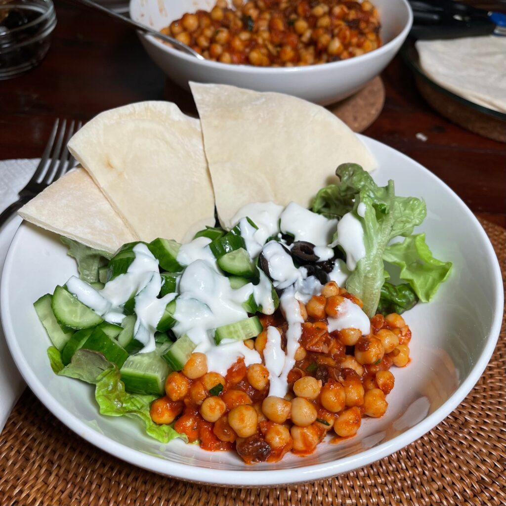 Harissa Chickpeas with Whipped Feta
