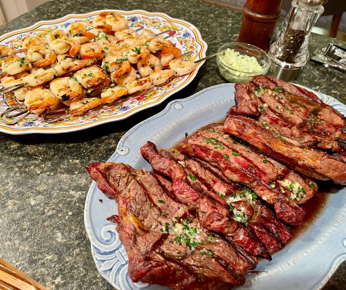 Garlic Butter Grilled Steak And Shrimp From Cafe Delites Mangia Monday 