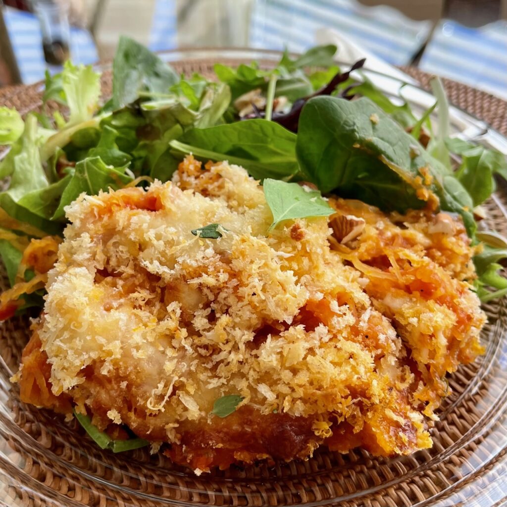 Cheesy Baked Spaghetti Squash with Marinara Sauce (from Once Upon a